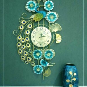 metal peacock wall clock