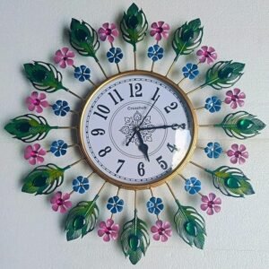 leaves wall clock