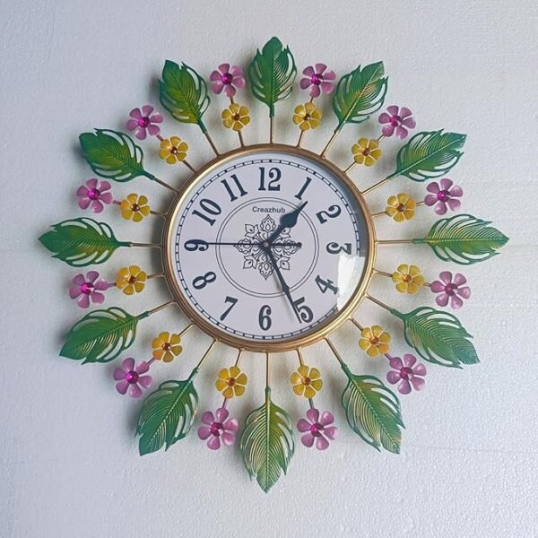 Leaves Metal Wall Hanging Clock